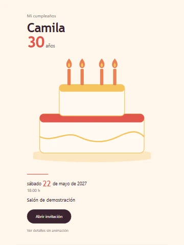 Vista previa de Pastel de velas